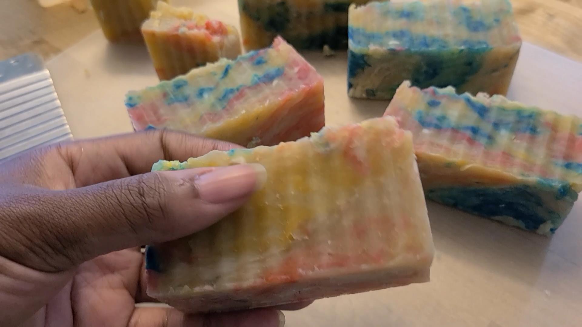 Snapshot(1) Hands washing soap after a Super Power Soap making class in Houston, TX.